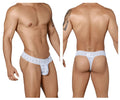 CandyMan 99315X Peek a Boo Lace Thongs Color White