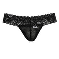 CandyMan 99370 Men's Underwear Sensual Lace Thongs Color Black