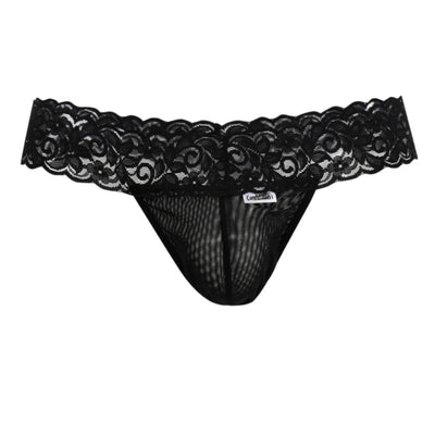 CandyMan 99370 Men's Underwear Sensual Lace Thongs Color Black