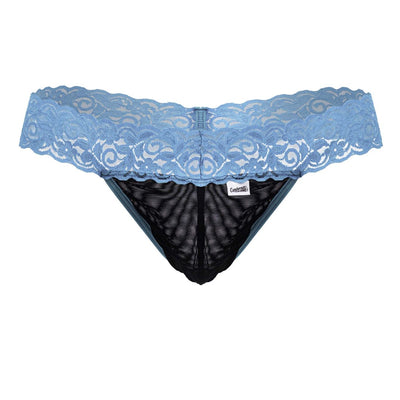 CandyMan 99370 Men's Underwear Sensual Lace Thongs Color Blue