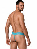 CandyMan 99370 Men's Underwear Sensual Lace Thongs Color Blue