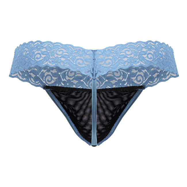 CandyMan 99370 Men's Underwear Sensual Lace Thongs Color Blue