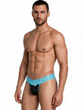 CandyMan 99370 Men's Underwear Sensual Lace Thongs Color Blue