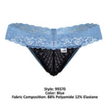 CandyMan 99370 Men's Underwear Sensual Lace Thongs Color Blue