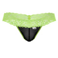CandyMan 99370 Men's Underwear Sensual Lace Thongs Color Hot Green