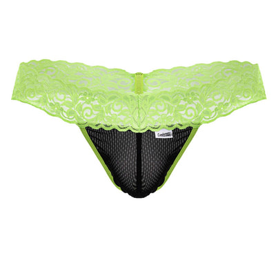 CandyMan 99370 Men's Underwear Sensual Lace Thongs Color Hot Green