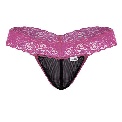 CandyMan 99370 Men's Underwear Sensual Lace Thongs Color Hot Pink