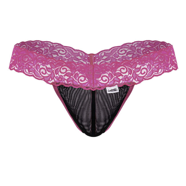 CandyMan 99370 Men's Underwear Sensual Lace Thongs Color Hot Pink