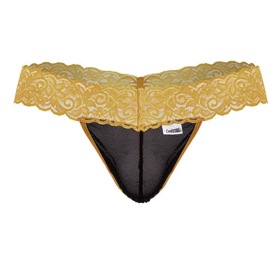 CandyMan 99370 Men's Underwear Sensual Lace Thongs Color Orange
