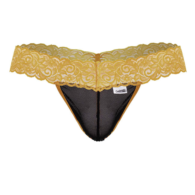 CandyMan 99370 Men's Underwear Sensual Lace Thongs Color Orange