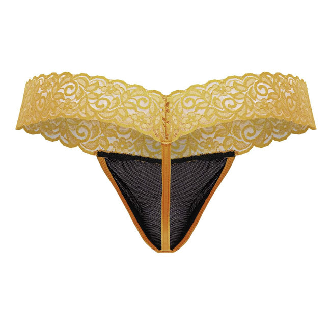 CandyMan 99370 Men's Underwear Sensual Lace Thongs Color Orange