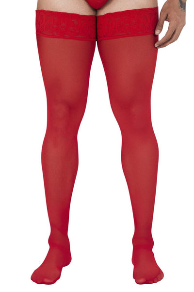 CandyMan 99533X Mesh Thigh Highs Color Red