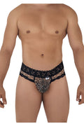 CandyMan 99596X Mesh-Lace Thongs Color Snake Print