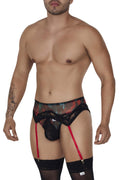 CandyMan 99688X Garter Thongs Two Piece Set Color Black