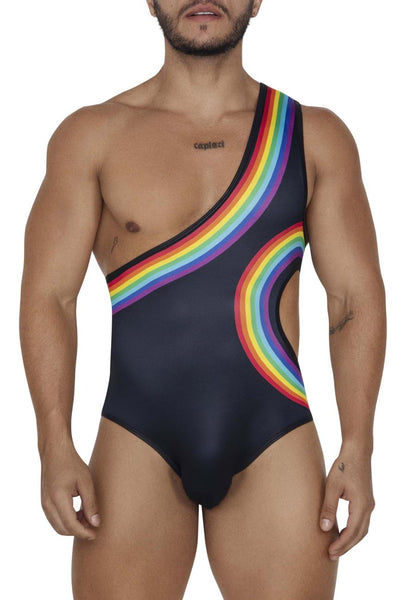 CandyMan 99702X Rainbow Bodysuit Color Black