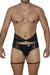 CandyMan 99703X Garter Briefs Two Piece Set Color Black