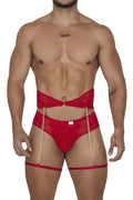 CandyMan 99703X Garter Briefs Two Piece Set Color Red