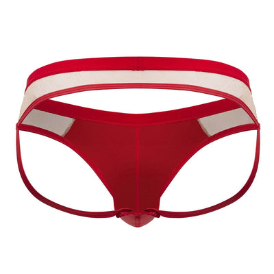 CandyMan 99763 Lace Jockstrap Color Nude-Red