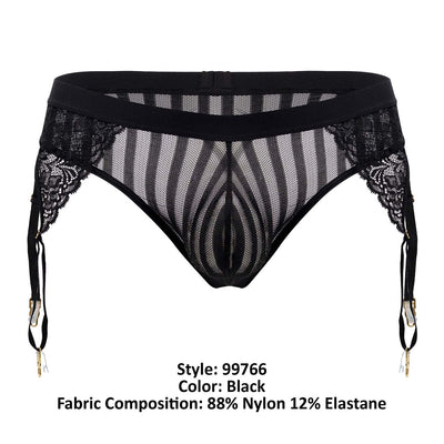 CandyMan 99766 Garter Thongs Color Black