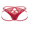 CandyMan 99770 Lace Jock Thongs Color Red