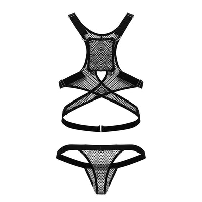 CandyMan 99862 Fishnet Outfit Color Black