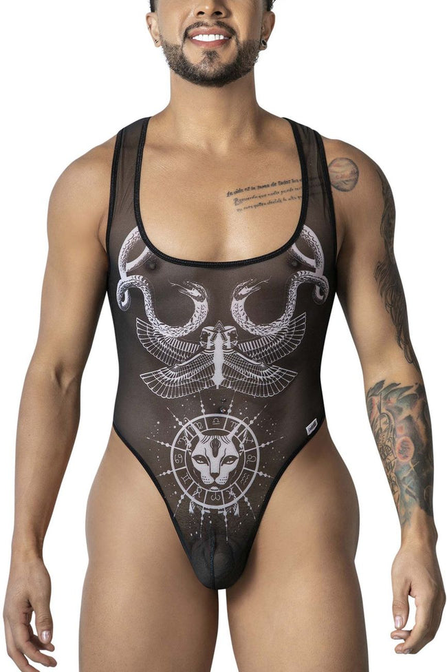 CandyMan 99869 Egyptian Bodysuit Color Black-White