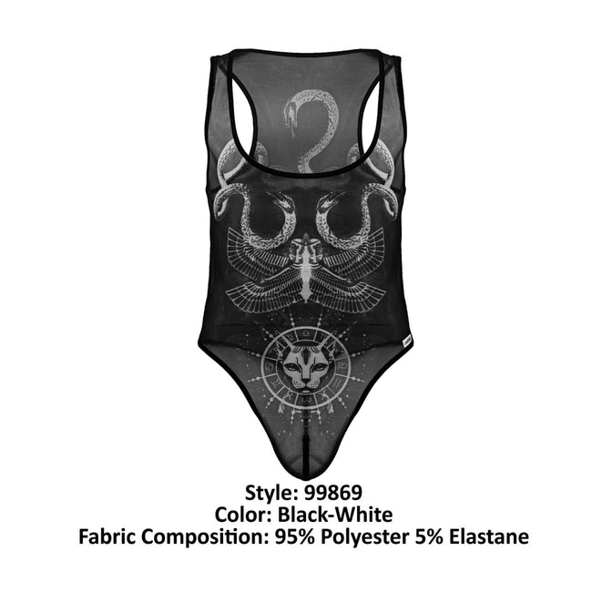 CandyMan 99869 Egyptian Bodysuit Color Black-White