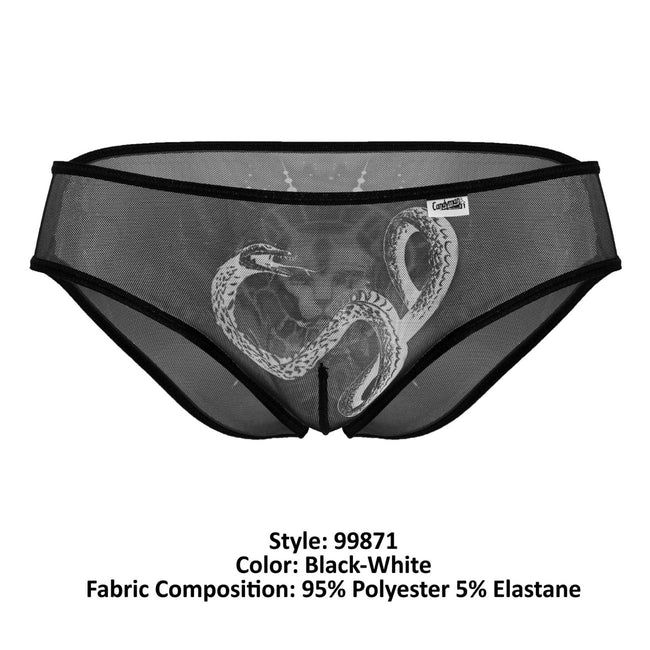 CandyMan 99871 Egyptian Briefs Color Black-White