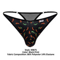 CandyMan 99875 Chili pepper Thongs Color Black Print