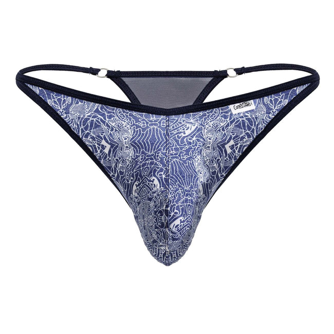 CandyMan 99875 Water prints Thongs Color Blue-White
