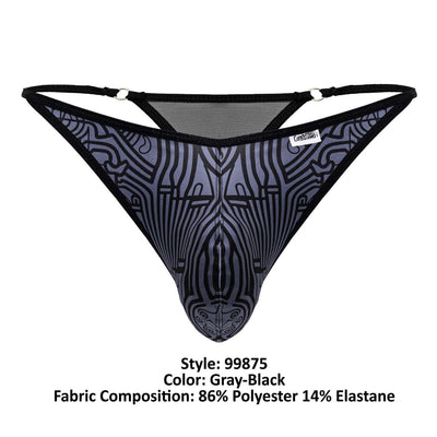 CandyMan 99875 Egyptian Thongs Color Gray-Black