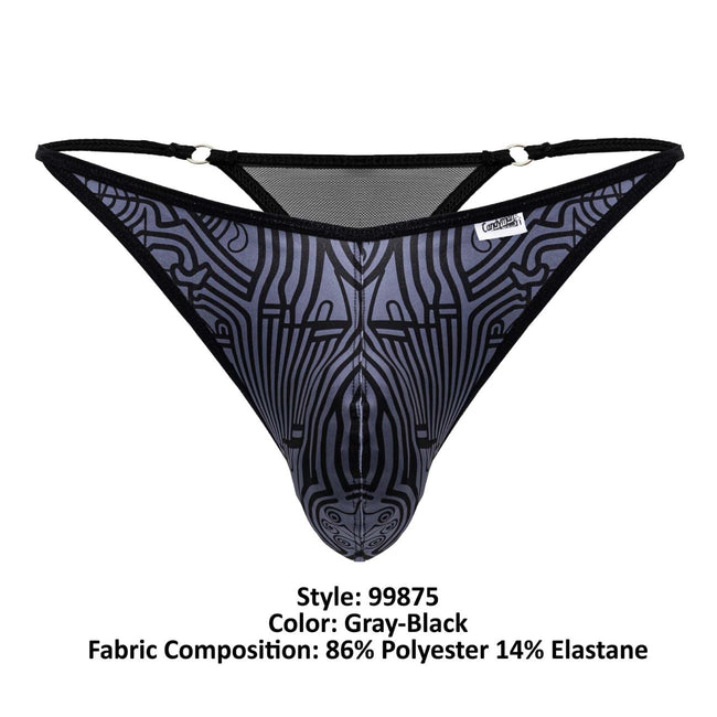 CandyMan 99875 Egyptian Thongs Color Gray-Black