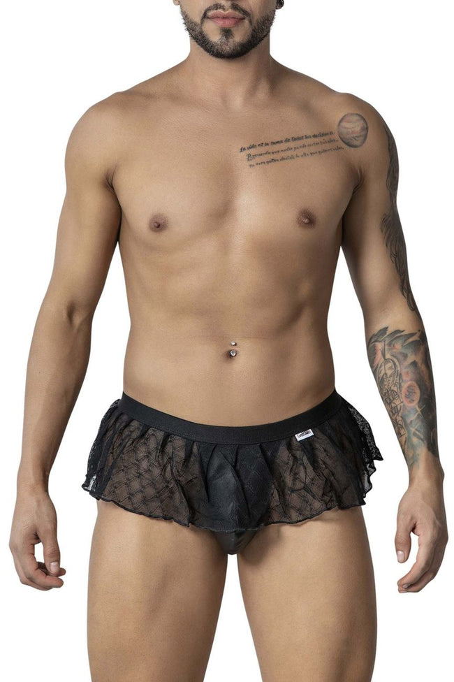 CandyMan 99901 Geometric Mesh Thongs Color Black