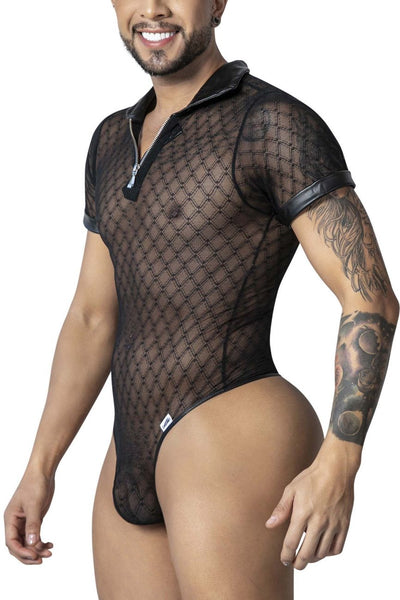 CandyMan 99902 Geometric Mesh Bodysuit Color Black