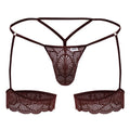 CandyMan 99906 Garter Lace Thongs Color Burgundy