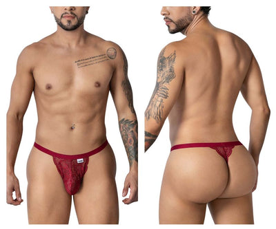 CandyMan 99915 Lace Thongs Color Burgundy