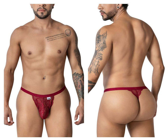 CandyMan 99915 Lace Thongs Color Burgundy