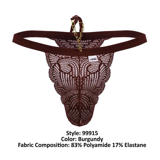 CandyMan 99915 Lace Thongs Color Burgundy