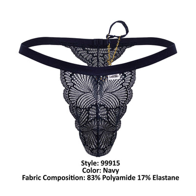 CandyMan 99915 Lace Thongs Color Navy