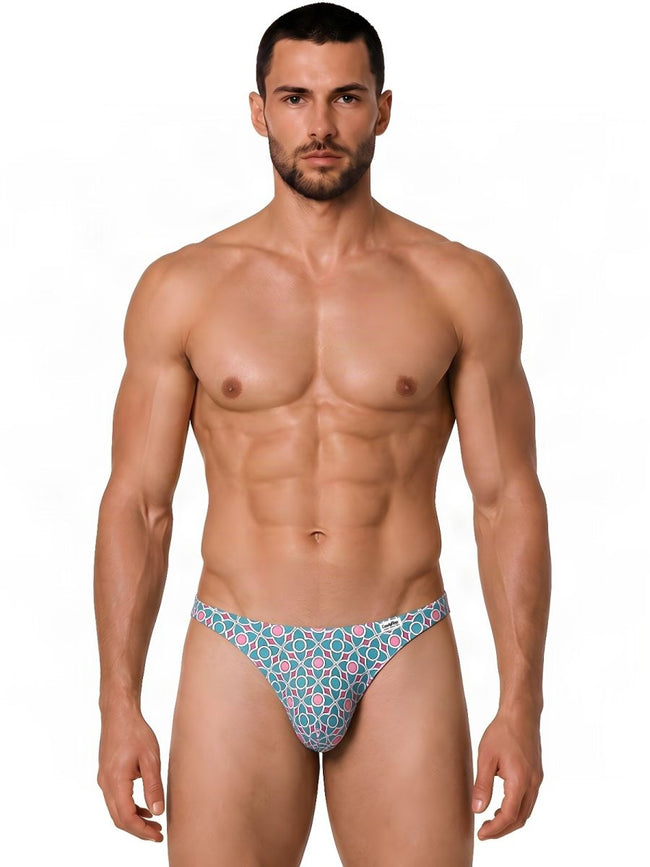 CandyMan 99924 Men's Underwear Printed Thong Color Printed Blue