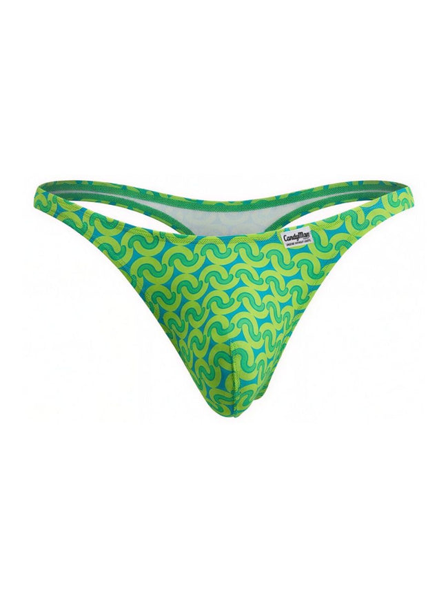 CandyMan 99924 Men's Underwear Printed Thong Color Printed Green