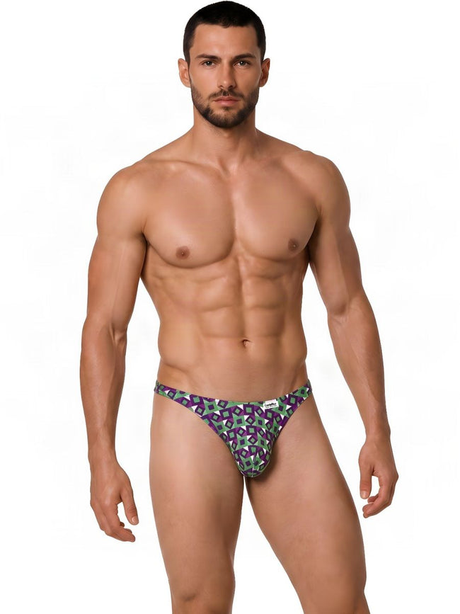 CandyMan 99924 Men's Underwear Printed Thong Color Printed Purple