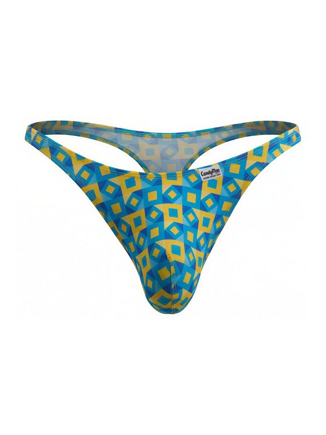 CandyMan 99924 Men's Underwear Printed Thong Color Printed Turquoise
