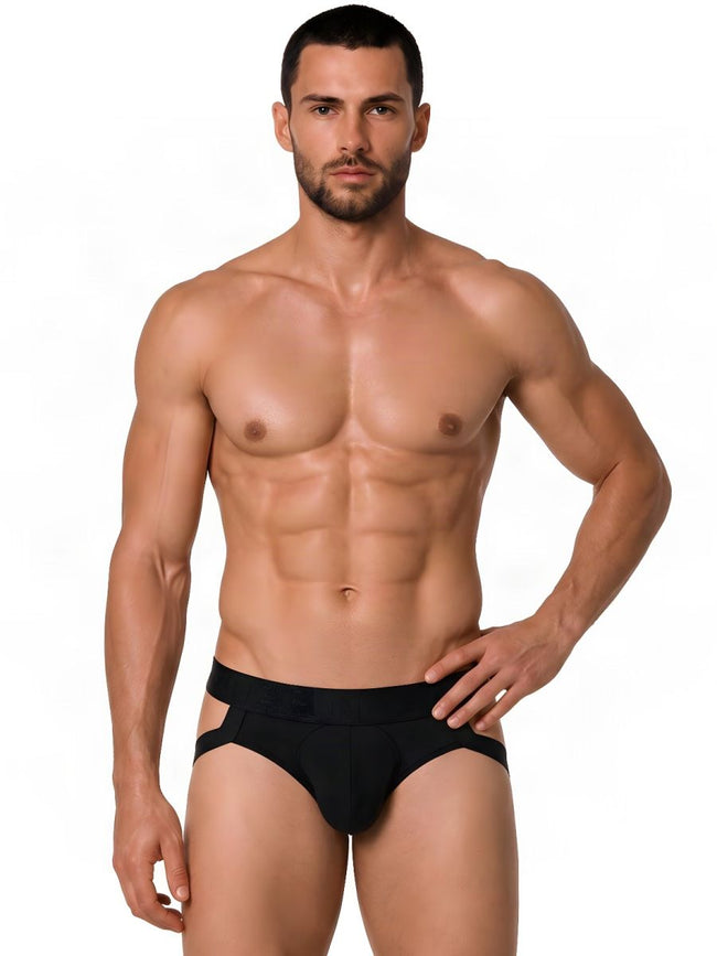 CandyMan 99925 Men's Underwear Supportive Strappy Jockstrap Color Black