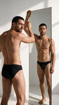 CandyMan 99928 Men's Underwear Bikini Sleek Low Rise Brief Color Black