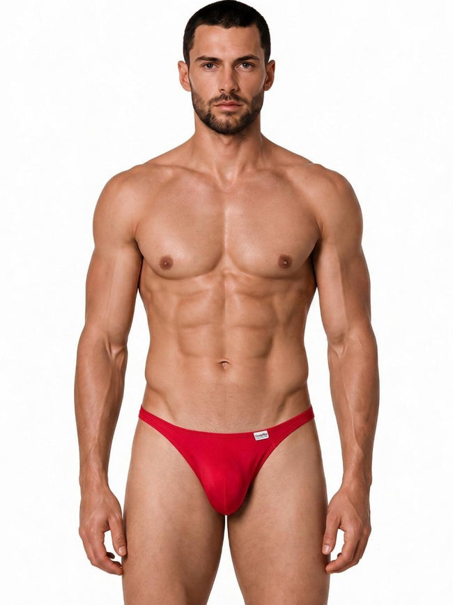 CandyMan 99930 Men's Underwear Sleek Low Rise Thong Color Red