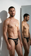 CandyMan 99933 Men's Underwear Seductive Mesh Bikini Color Black Mesh