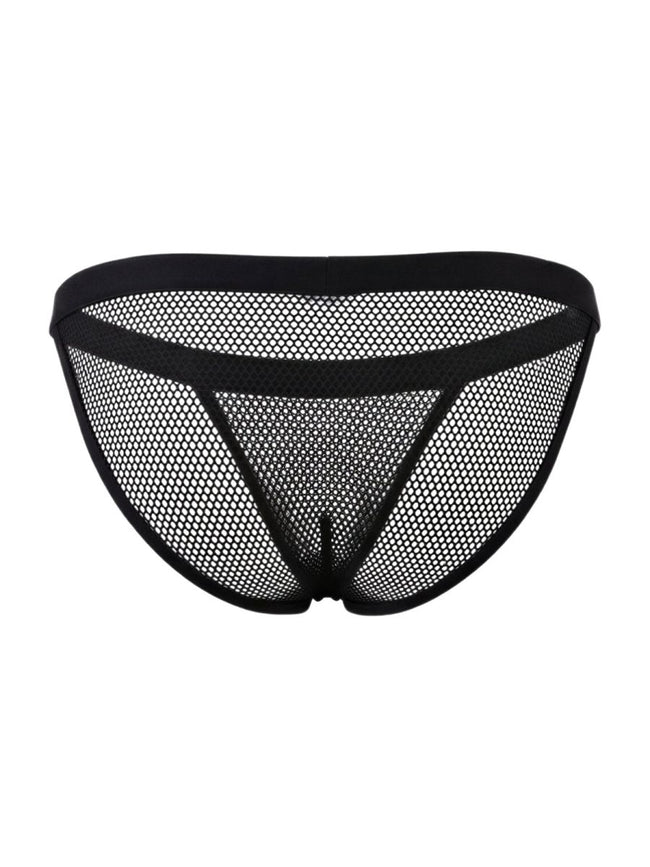 CandyMan 99933 Men's Underwear Seductive Mesh Bikini Color Black Mesh