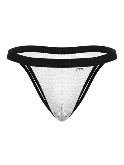 CandyMan 99933 Men's Underwear Seductive Mesh Bikini Color White Mesh