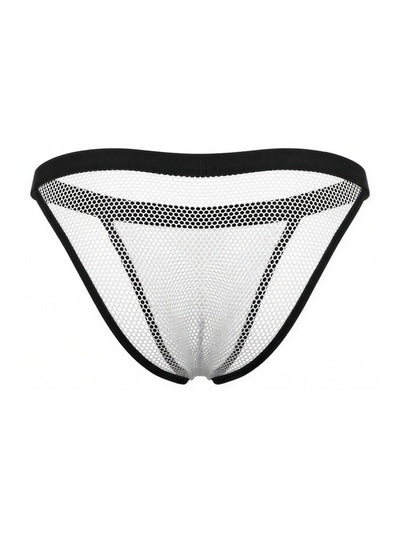 CandyMan 99933 Men's Underwear Seductive Mesh Bikini Color White Mesh